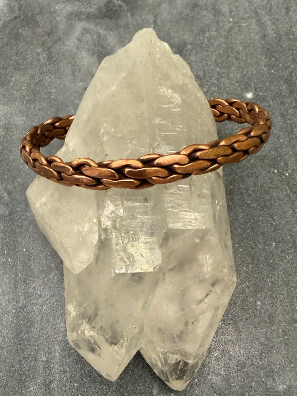 Vintage Braided Copper Cuff Bracelet - Picture 4 of 9